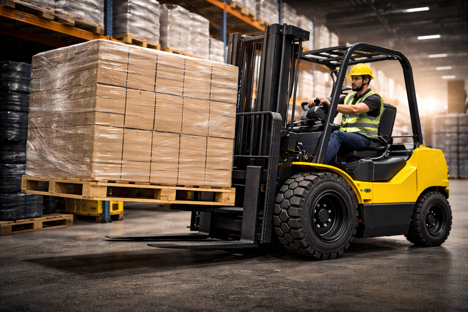 Efficiënt rijden tussen rekken en laadzones